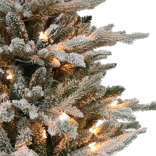 4.5ft. Pre-Lit Flocked Arctic Fir Artificial Christmas Tree, Clear Lights